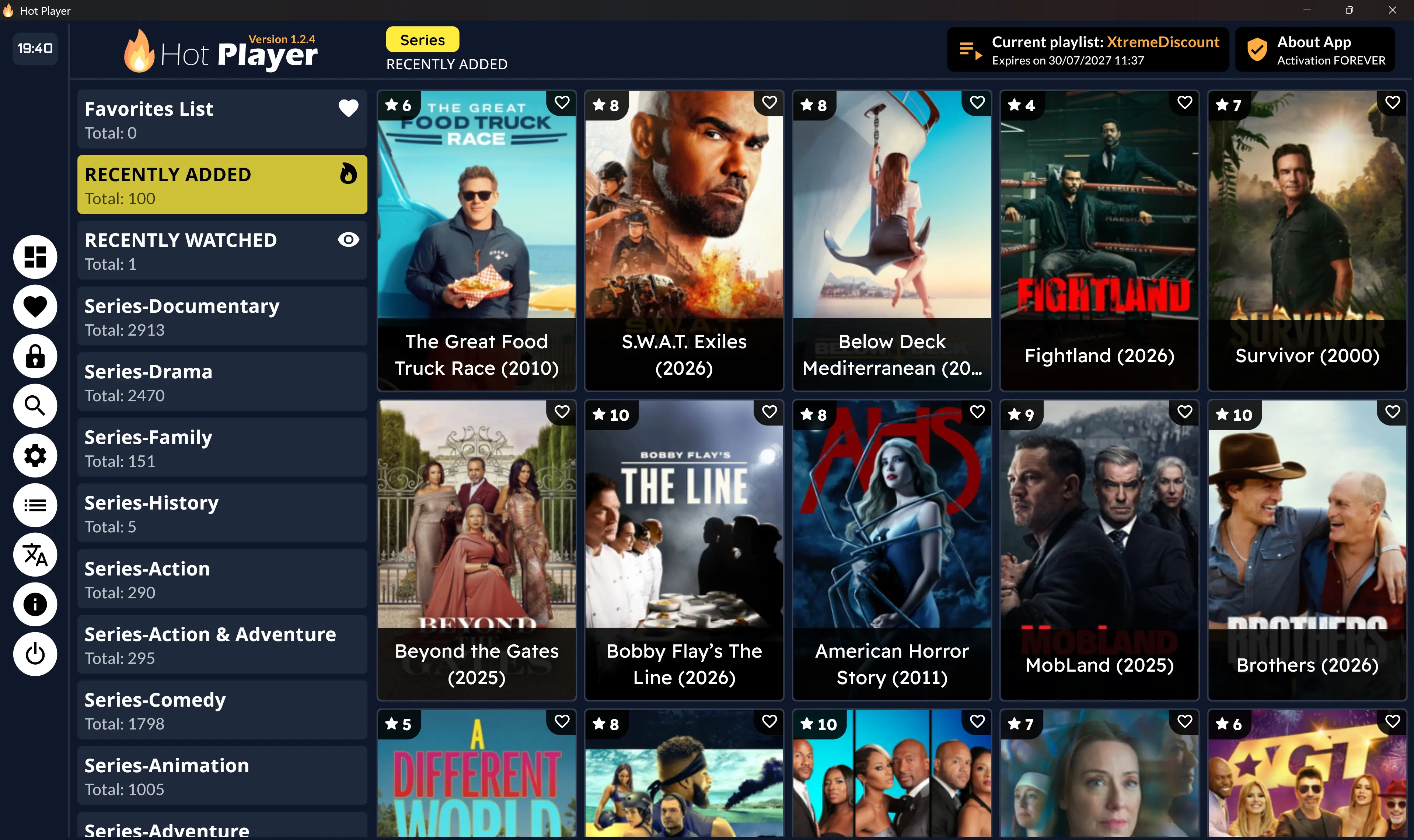 HotPlayer IPTV TV series screen
