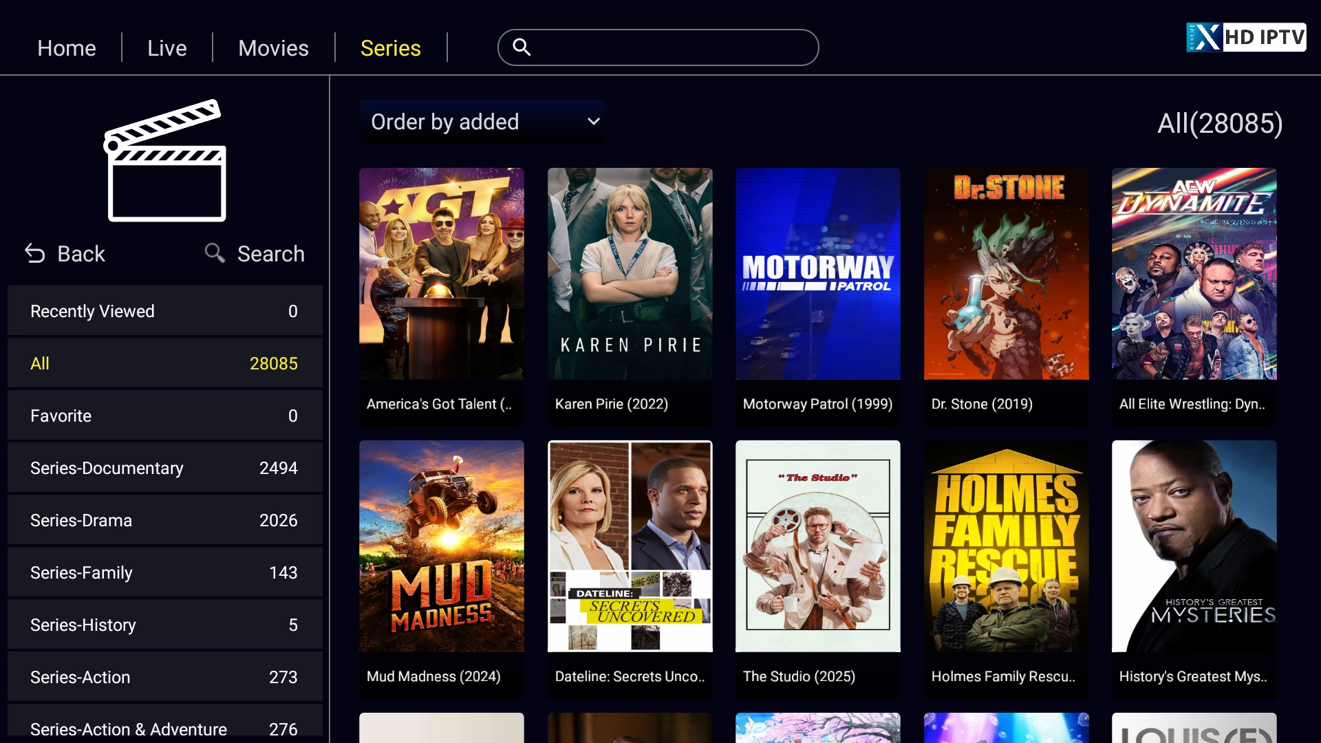 Xtreme HD IPTV TV Show Layout