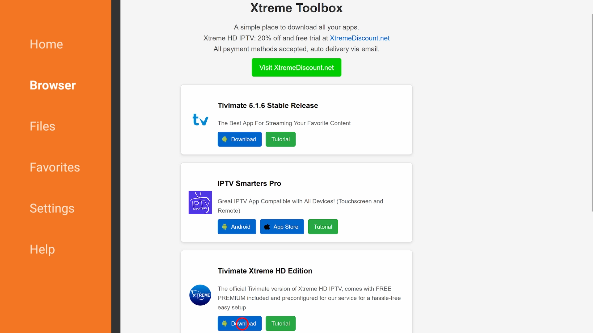 Downloading TiviMate Xtreme HD Edition
