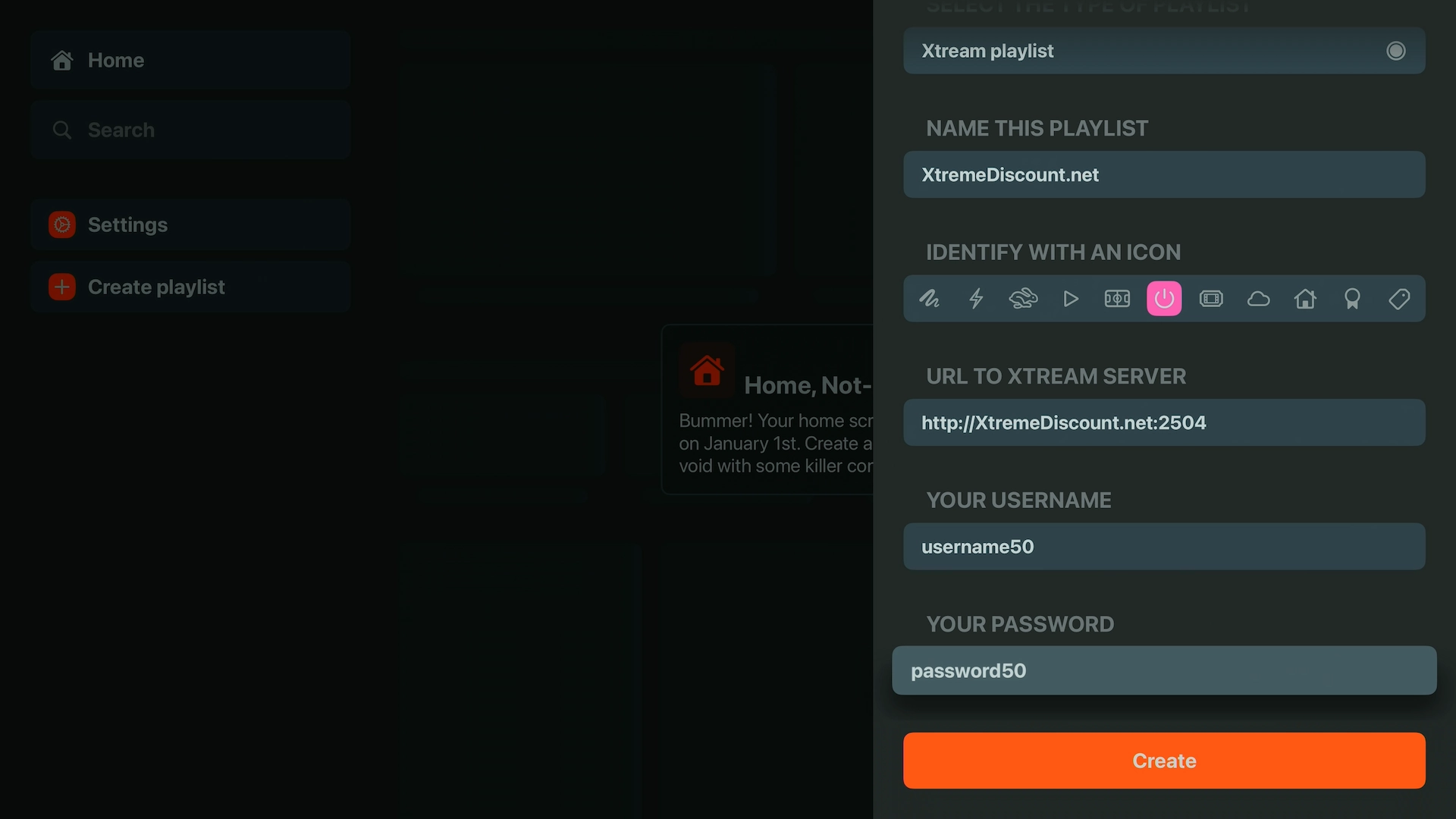 Create playlist info