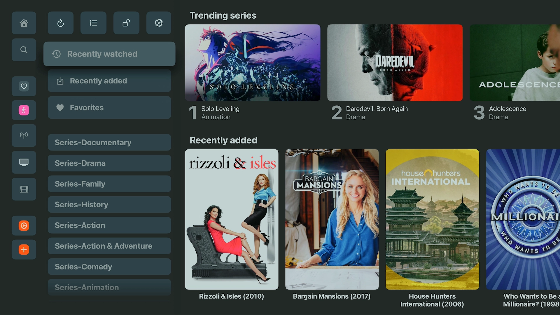 UHF - Love Your IPTV trending movies interface